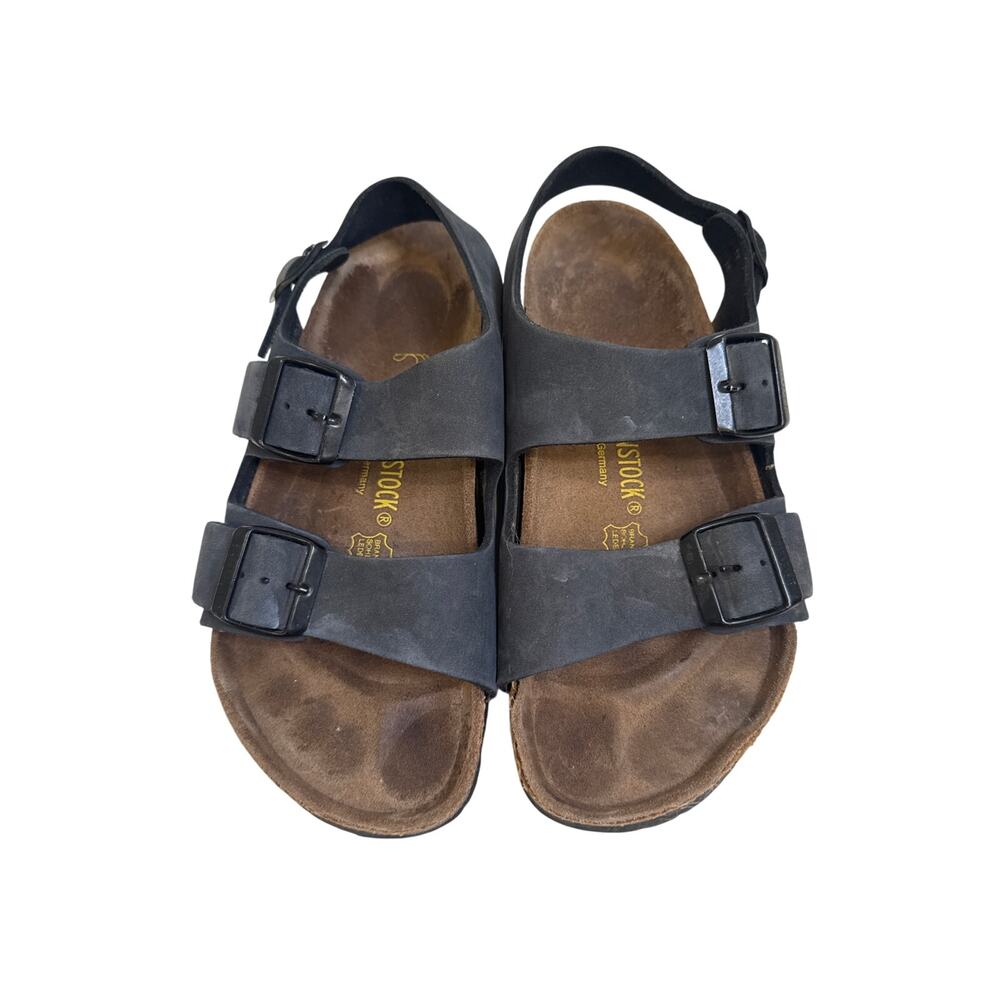 Birkenstock Dark/Indigo Blue Suede 3 Strap Milano Sandals Sz 38// US W7 M5 Comfy